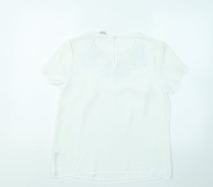 Womens UK Size 10 Oasis White Basic T-Shirt