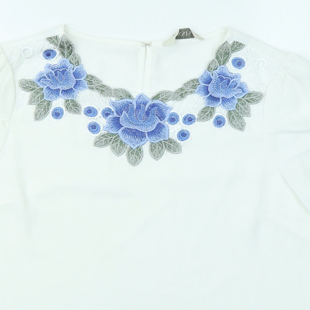 Womens UK Size 10 Oasis White Basic T-Shirt