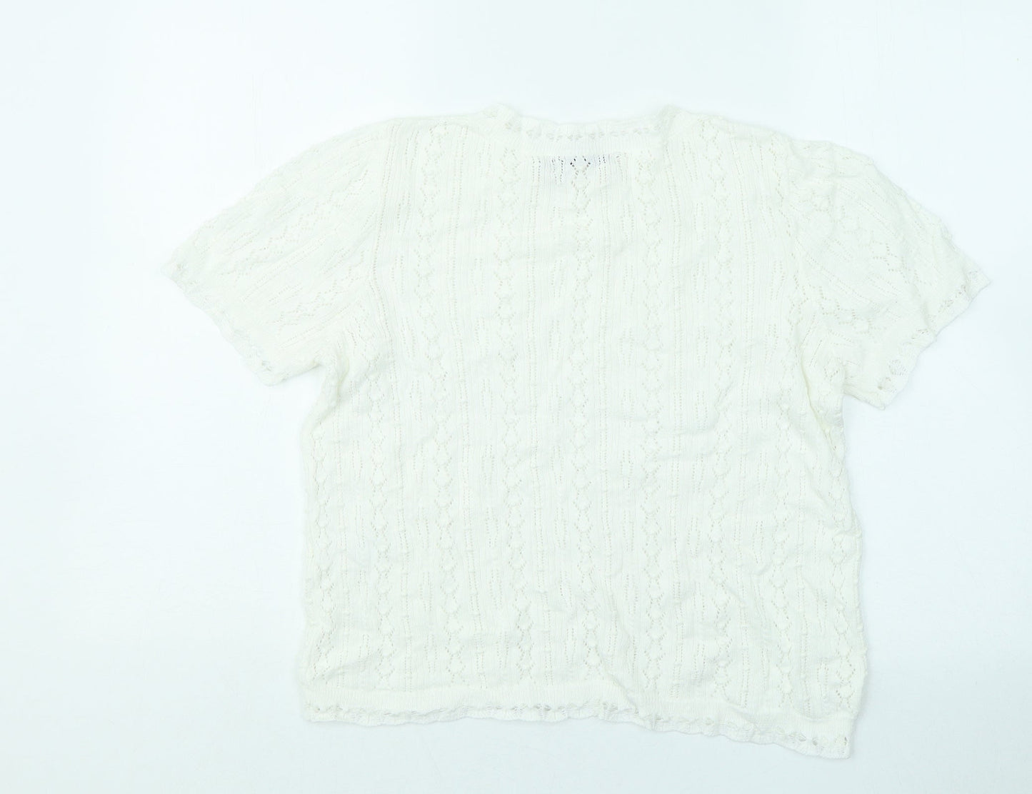 Womens UK Size M Oasis White Basic T-Shirt