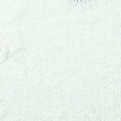 Womens UK Size M Oasis White Basic T-Shirt