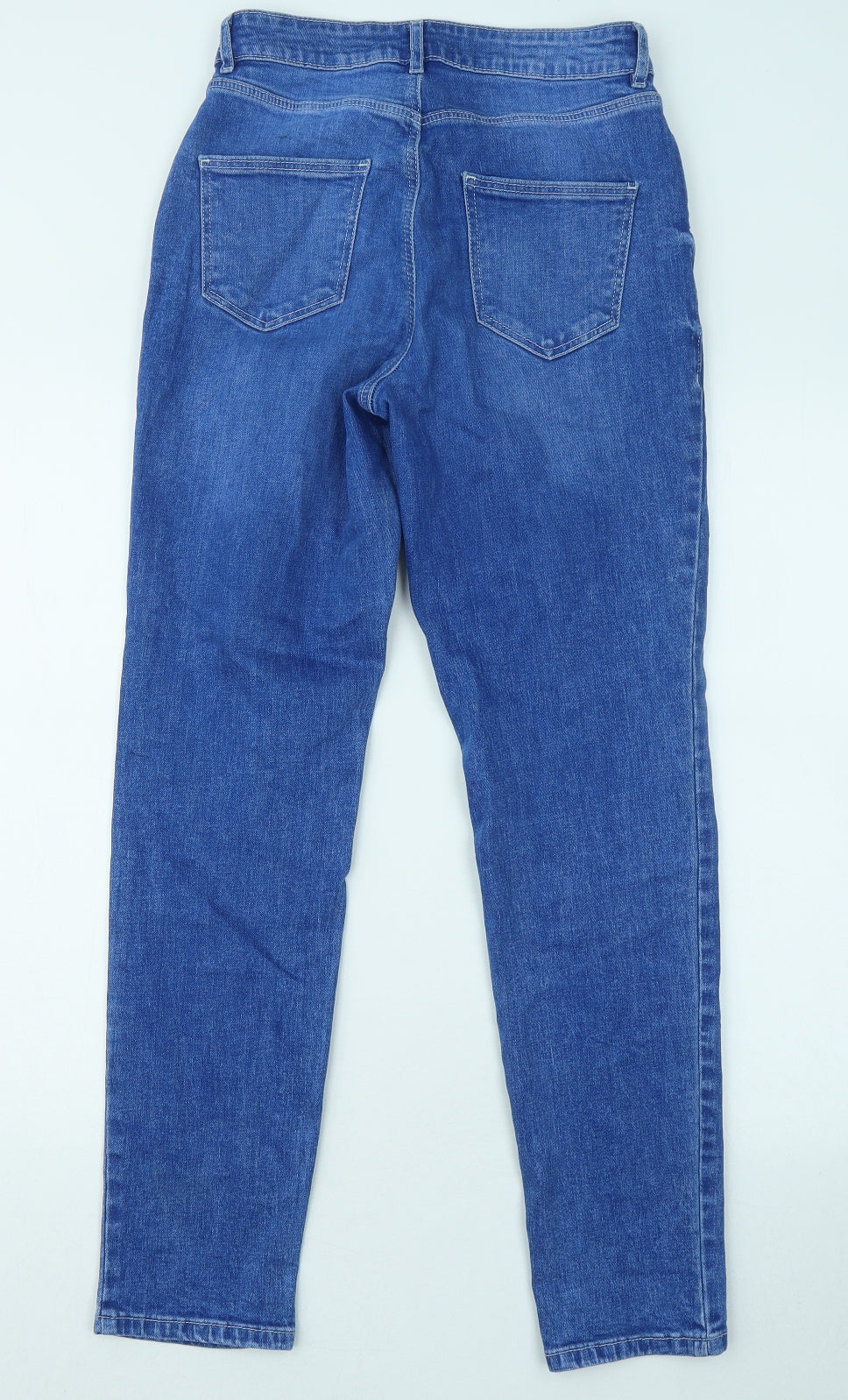 TU Womens Blue Cotton Straight Jeans Size 8 L29 in Regular Button