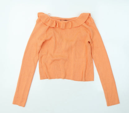 Womens UK Size M Brave Soul Orange Cardigan Jumper