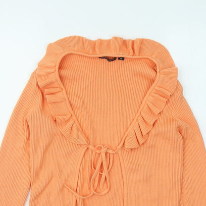 Womens UK Size M Brave Soul Orange Cardigan Jumper