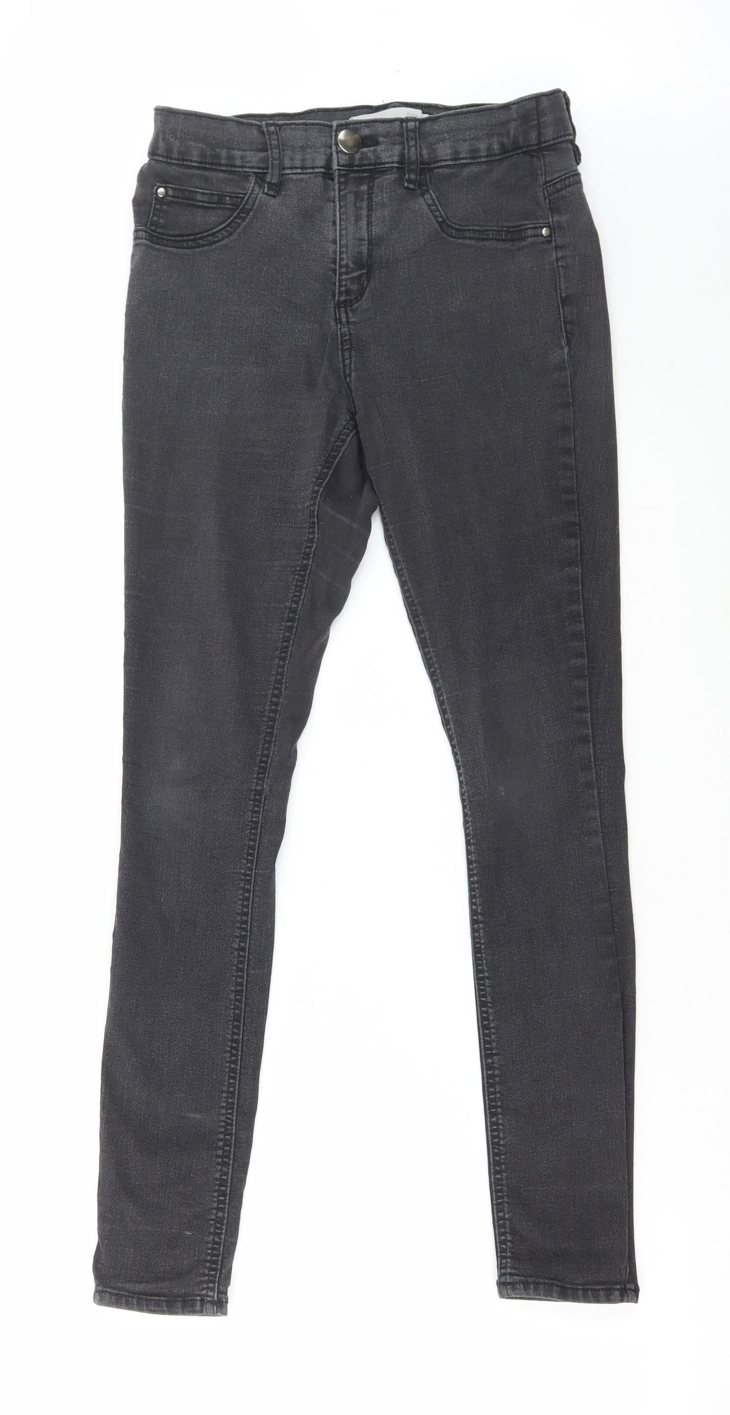 George Womens Grey Cotton Skinny Jeans Size S L28 in Regular Zip