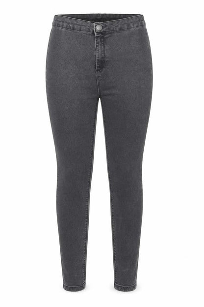 Dorothy Perkins Womens Grey Cotton Skinny Jeans Size 12 L27 in Regular Zip