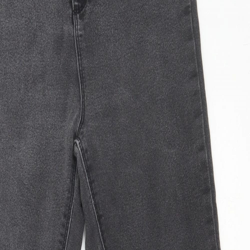 Dorothy Perkins Womens Grey Cotton Skinny Jeans Size 12 L27 in Regular Zip