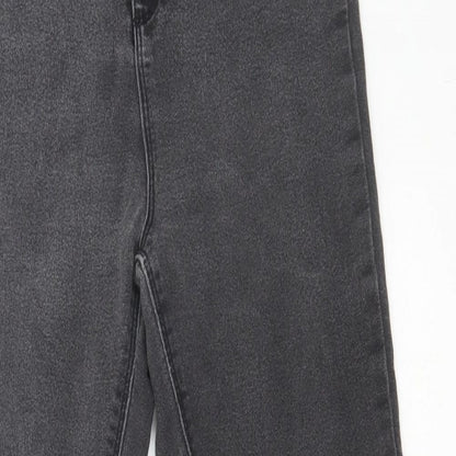 Dorothy Perkins Womens Grey Cotton Skinny Jeans Size 12 L27 in Regular Zip