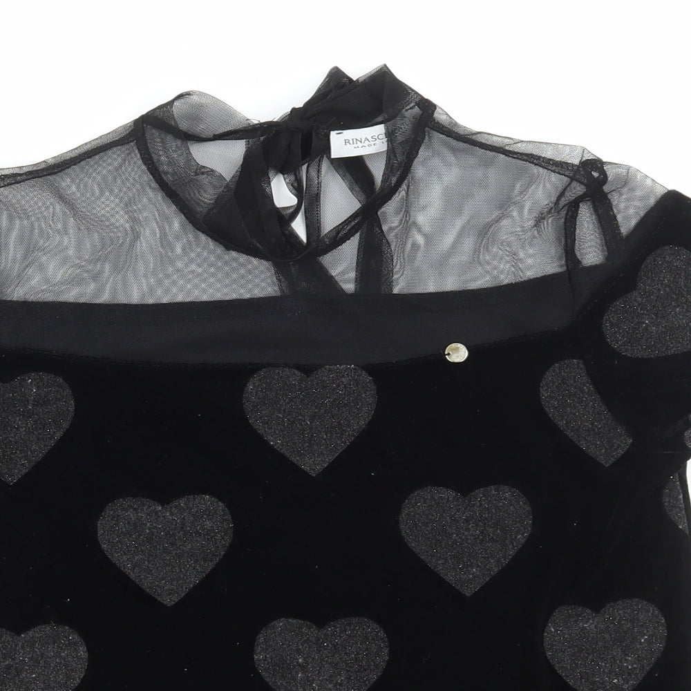 Womens UK Size S Rinascimento Black Basic Blouse
