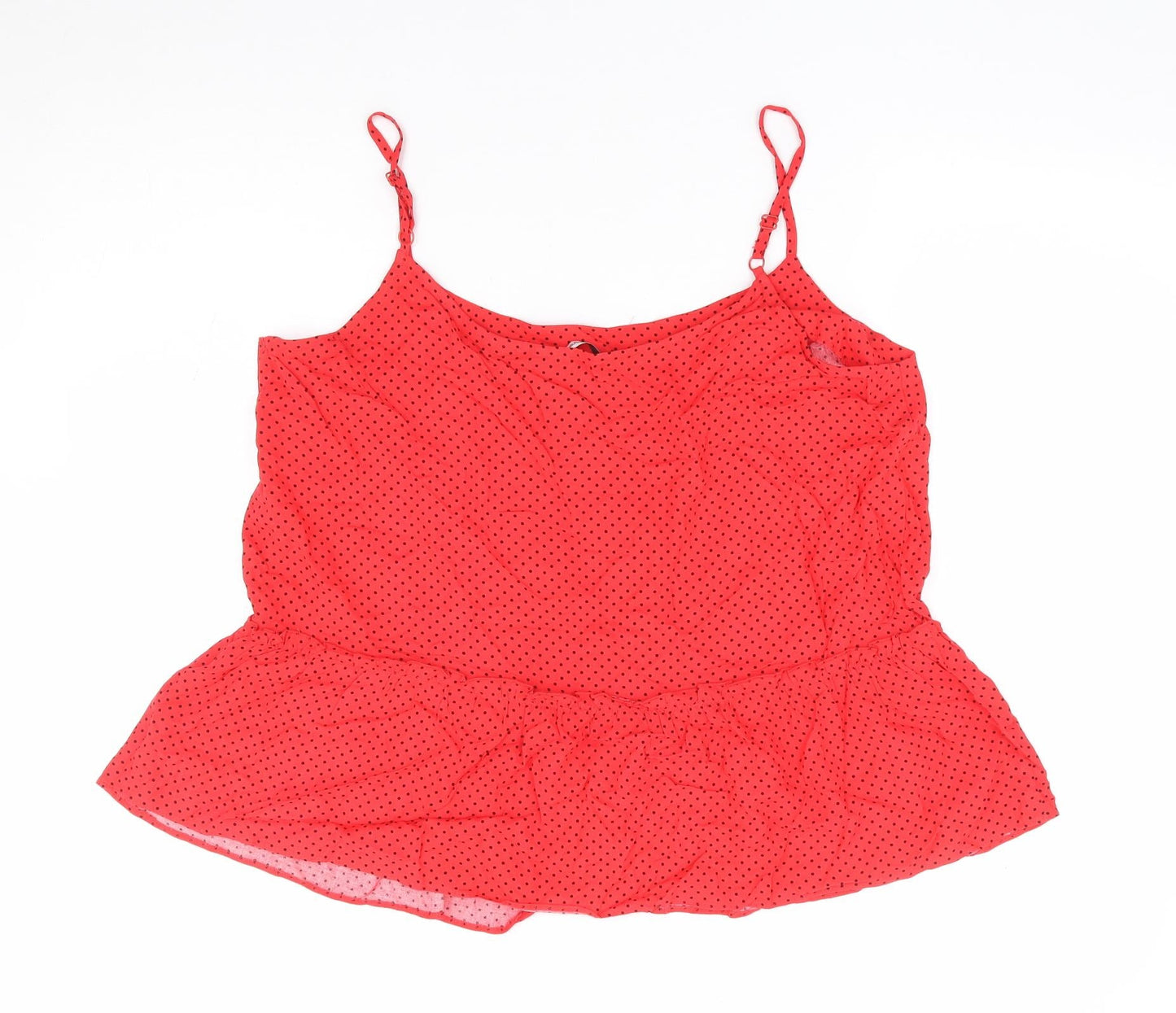 George Womens Red Polka Dot Viscose Camisole Tank Size 12 Round Neck - Smock