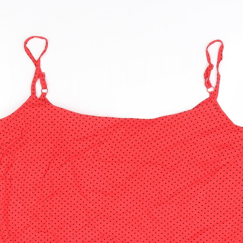 George Womens Red Polka Dot Viscose Camisole Tank Size 12 Round Neck - Smock