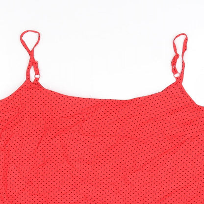 George Womens Red Polka Dot Viscose Camisole Tank Size 12 Round Neck - Smock