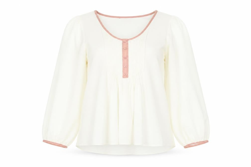 Womens UK Size 12 Peacocks Ivory Jersey Blouse