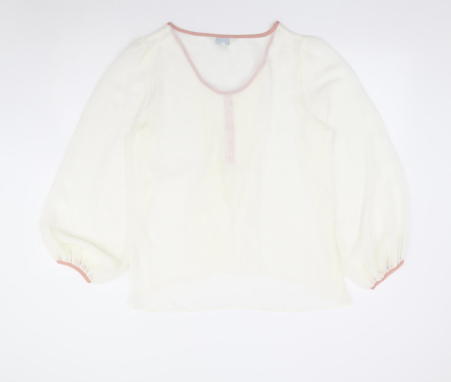 Womens UK Size 12 Peacocks Ivory Jersey Blouse