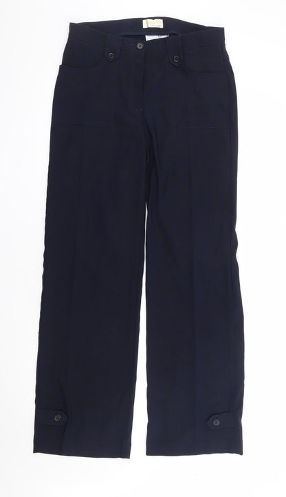 Alessa W Collection Womens Blue Polyester Trousers Size 12 L31 in Regular Zip
