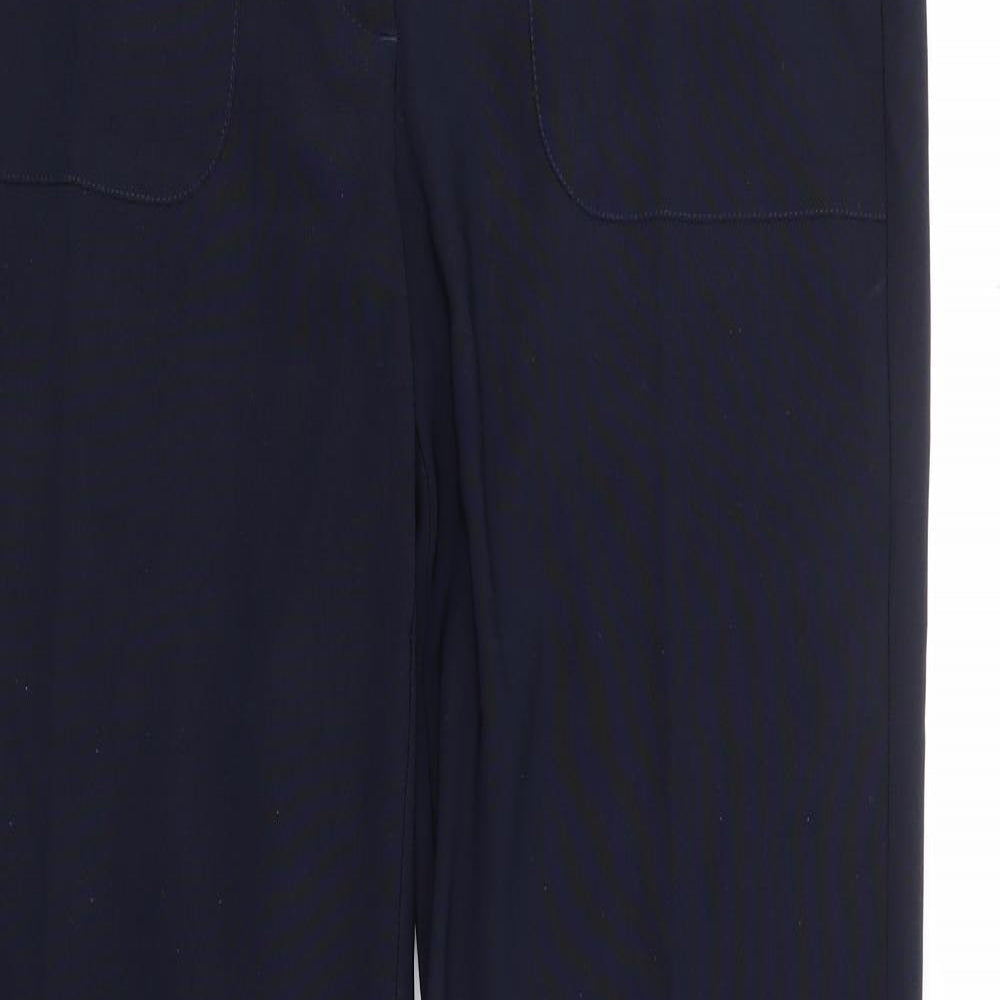 Alessa W Collection Womens Blue Polyester Trousers Size 12 L31 in Regular Zip