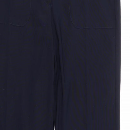 Alessa W Collection Womens Blue Polyester Trousers Size 12 L31 in Regular Zip