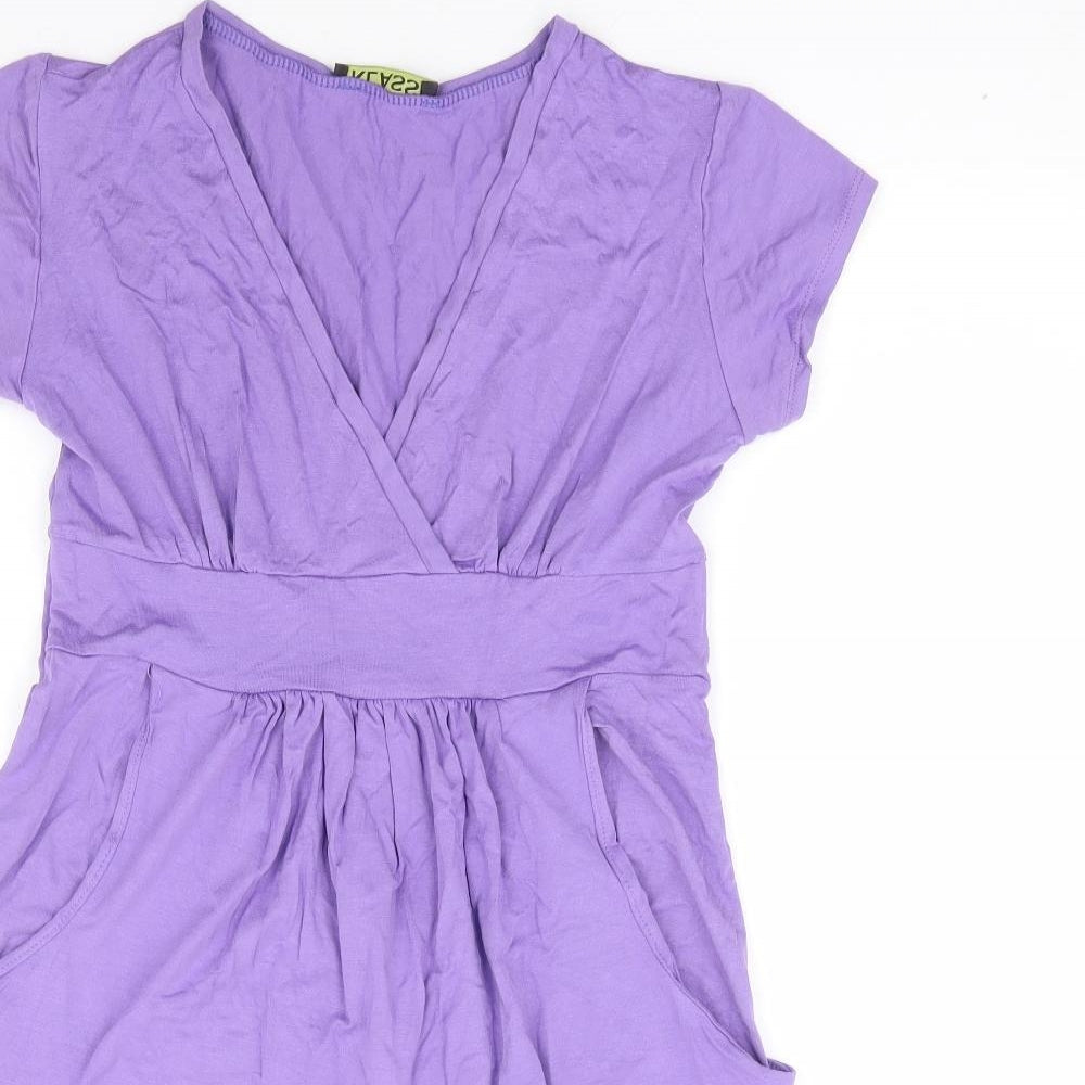 Womens UK Size S Klass Purple Tunic T-Shirt