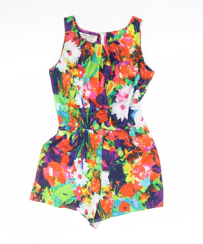 Parisian Collection Womens Multicoloured Floral Polyester Playsuit One-Piece Size 8 Zip