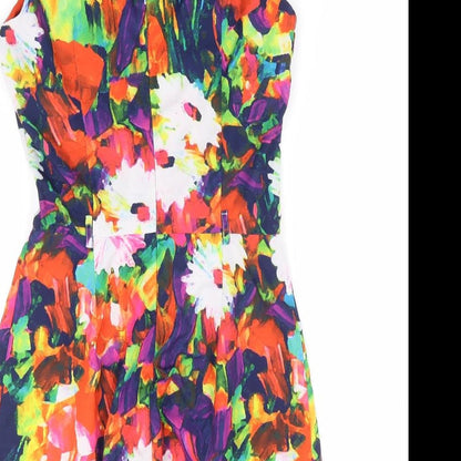Parisian Collection Womens Multicoloured Floral Polyester Playsuit One-Piece Size 8 Zip