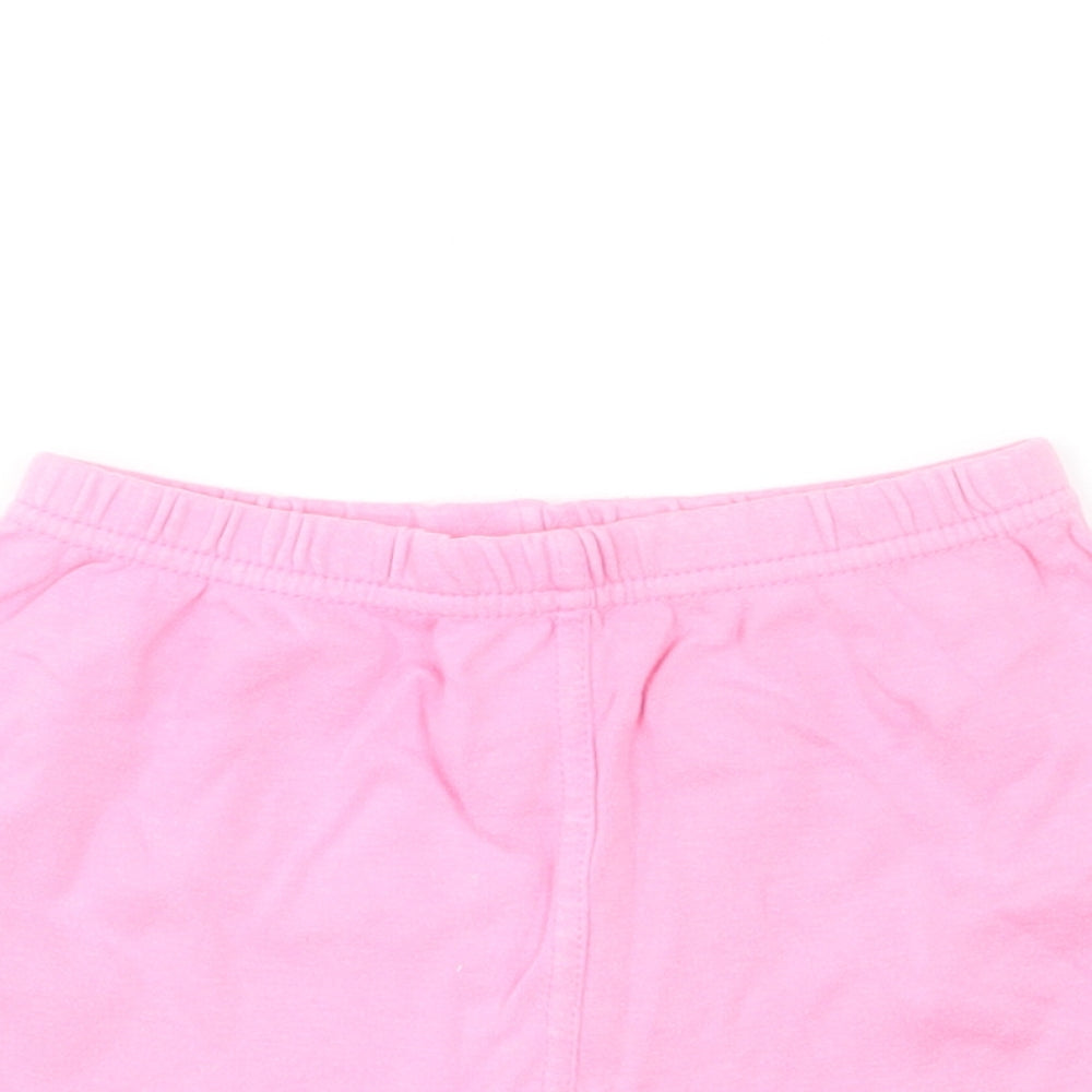 Cherokee Girls Pink Cotton Cropped Trousers Size 12-18 Months Pullover