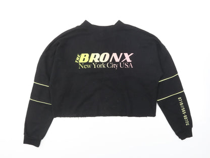 New Look Girls Black Polyester Pullover Sweatshirt Size 12-13 Years Pullover - The Bronx New York City