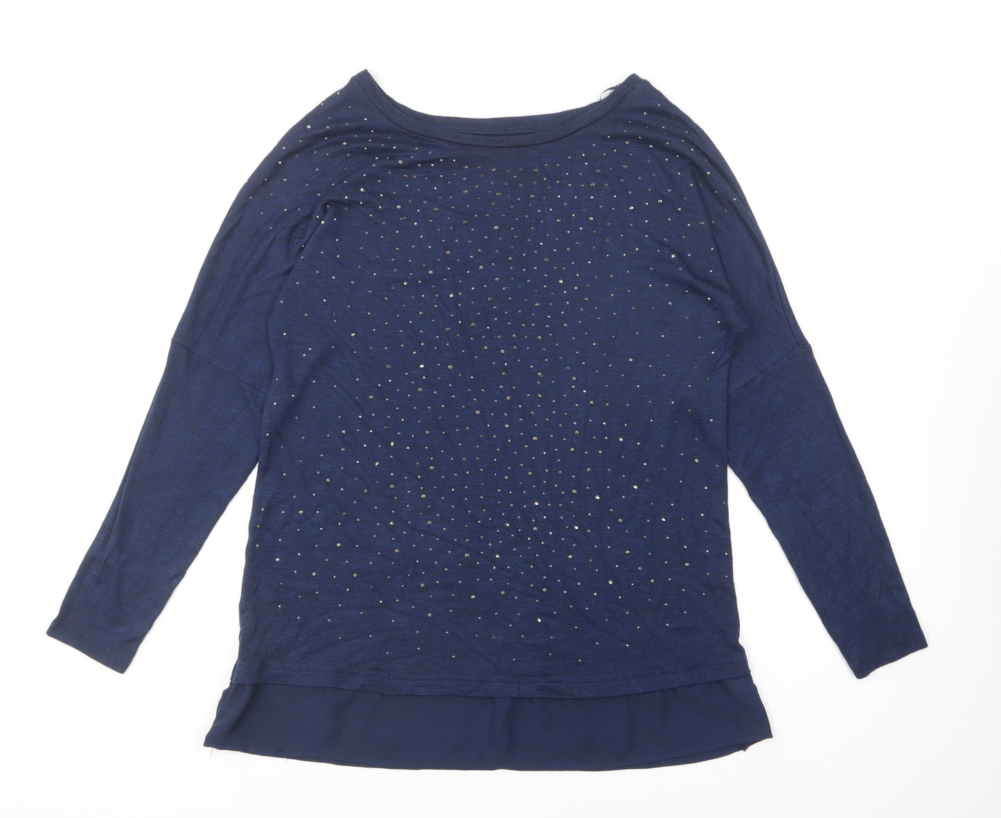 TU Womens Blue Round Neck Viscose Pullover Jumper Size 10