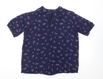 Womens UK Size 14 Bonmarché Blue Basic Blouse