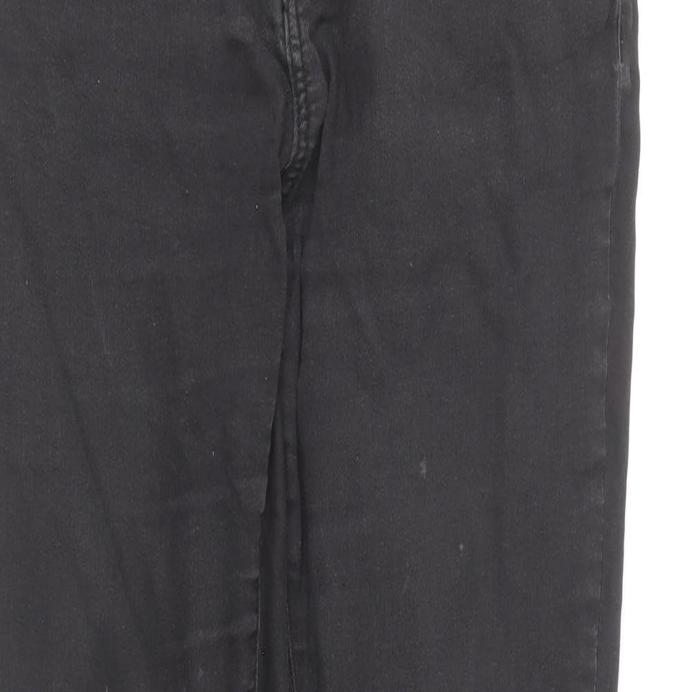 Denim & Co. Womens Black Cotton Skinny Jeans Size 12 L28.5 in Regular Button