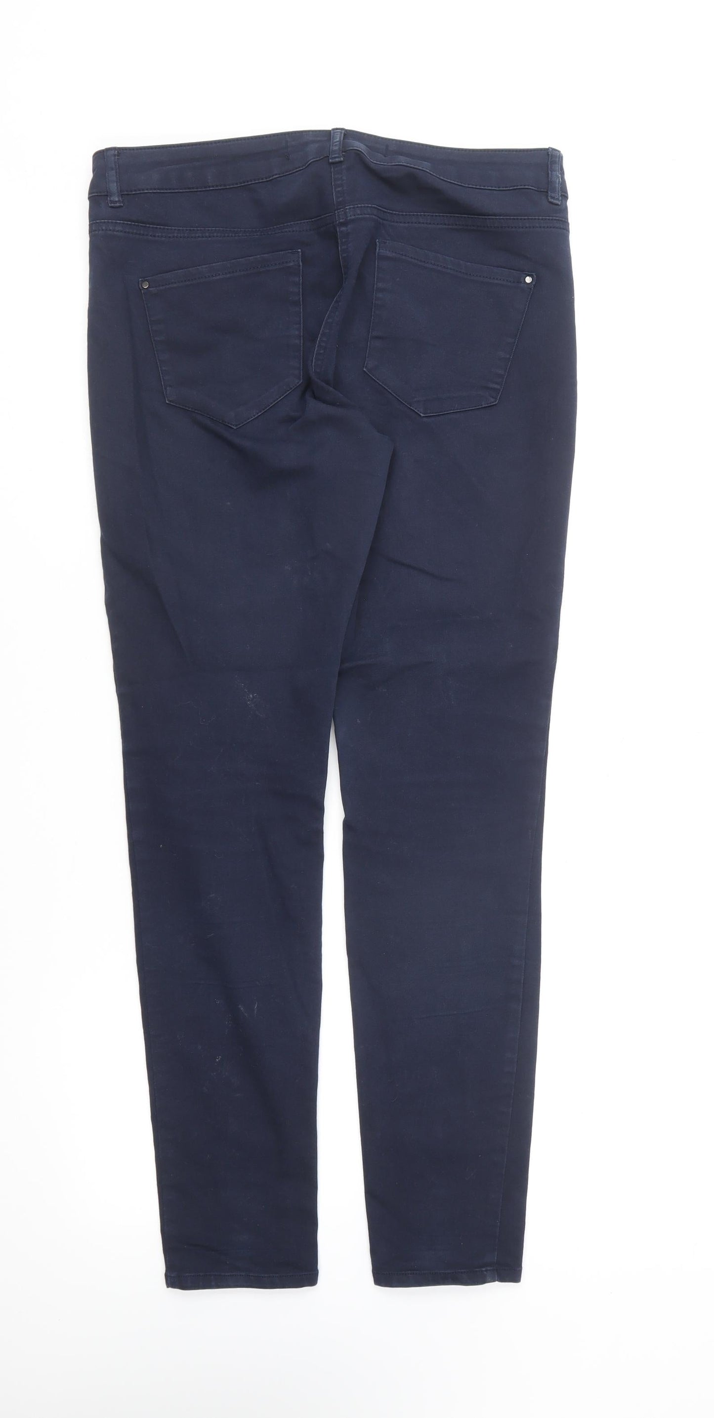 NEXT Womens Blue Cotton Skinny Jeans Size 10 L28 in Regular Button