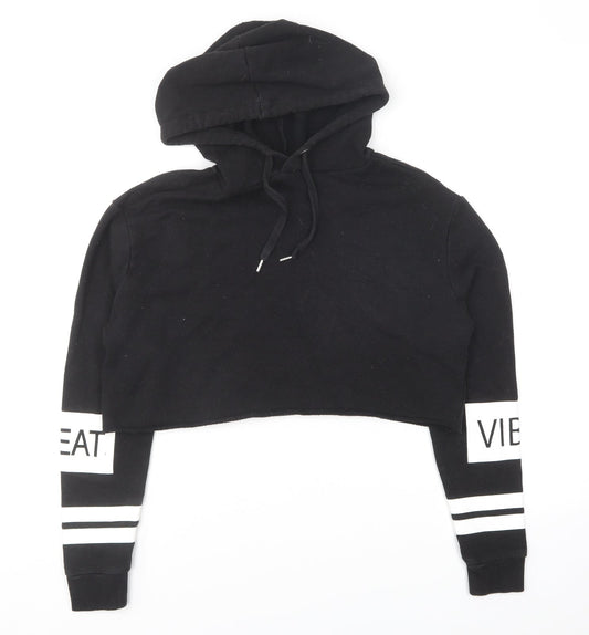 H&M Womens Black Cotton Pullover Hoodie Size XS Pullover