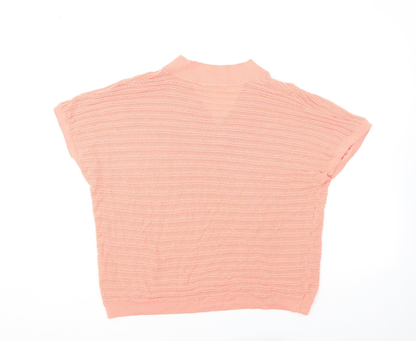 TU Womens Orange V-Neck Viscose Pullover Jumper Size 16