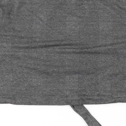Primark Womens Grey Round Neck Geometric Polyester Pullover Jumper Size 12 - Tie Detail