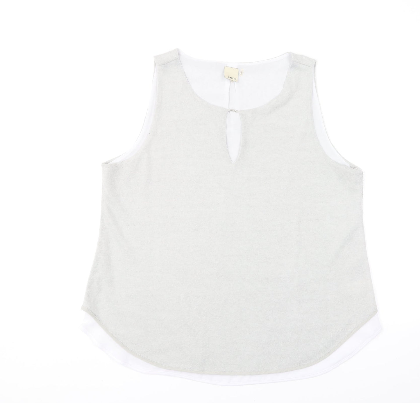Womens UK Size XL ecru Grey Basic Blouse
