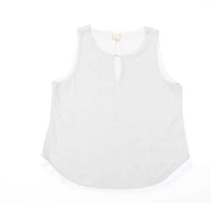 Womens UK Size XL ecru Grey Basic Blouse