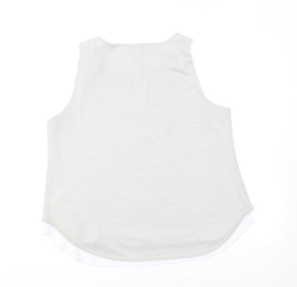Womens UK Size XL ecru Grey Basic Blouse