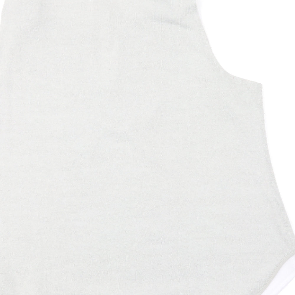 Womens UK Size XL ecru Grey Basic Blouse
