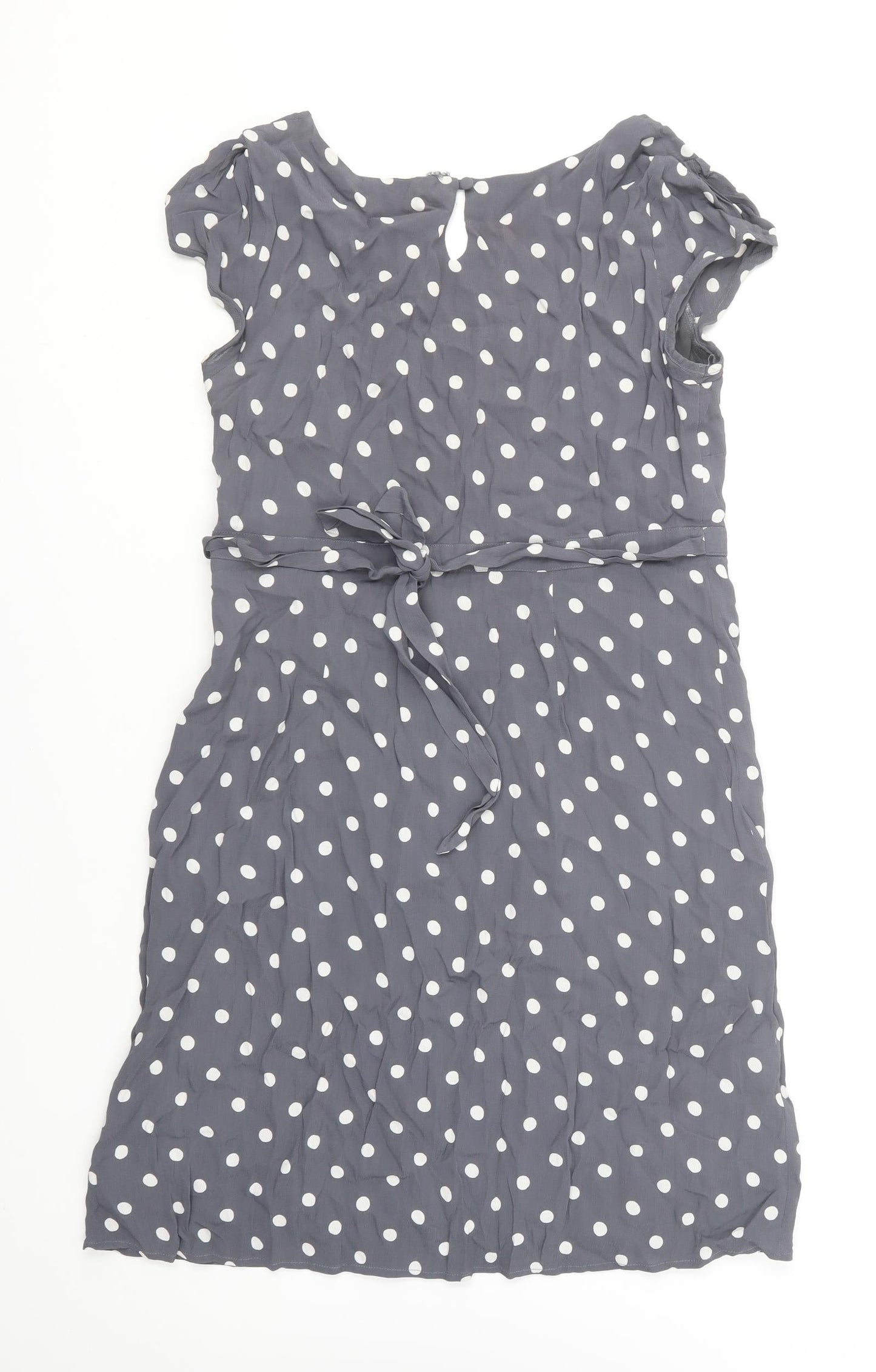 Monsoon Womens Blue Polka Dot Viscose A-Line Size 12 Round Neck Pullover