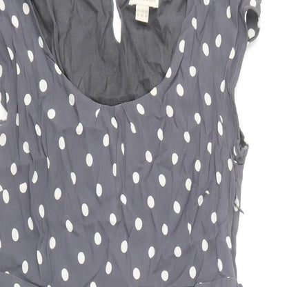 Monsoon Womens Blue Polka Dot Viscose A-Line Size 12 Round Neck Pullover