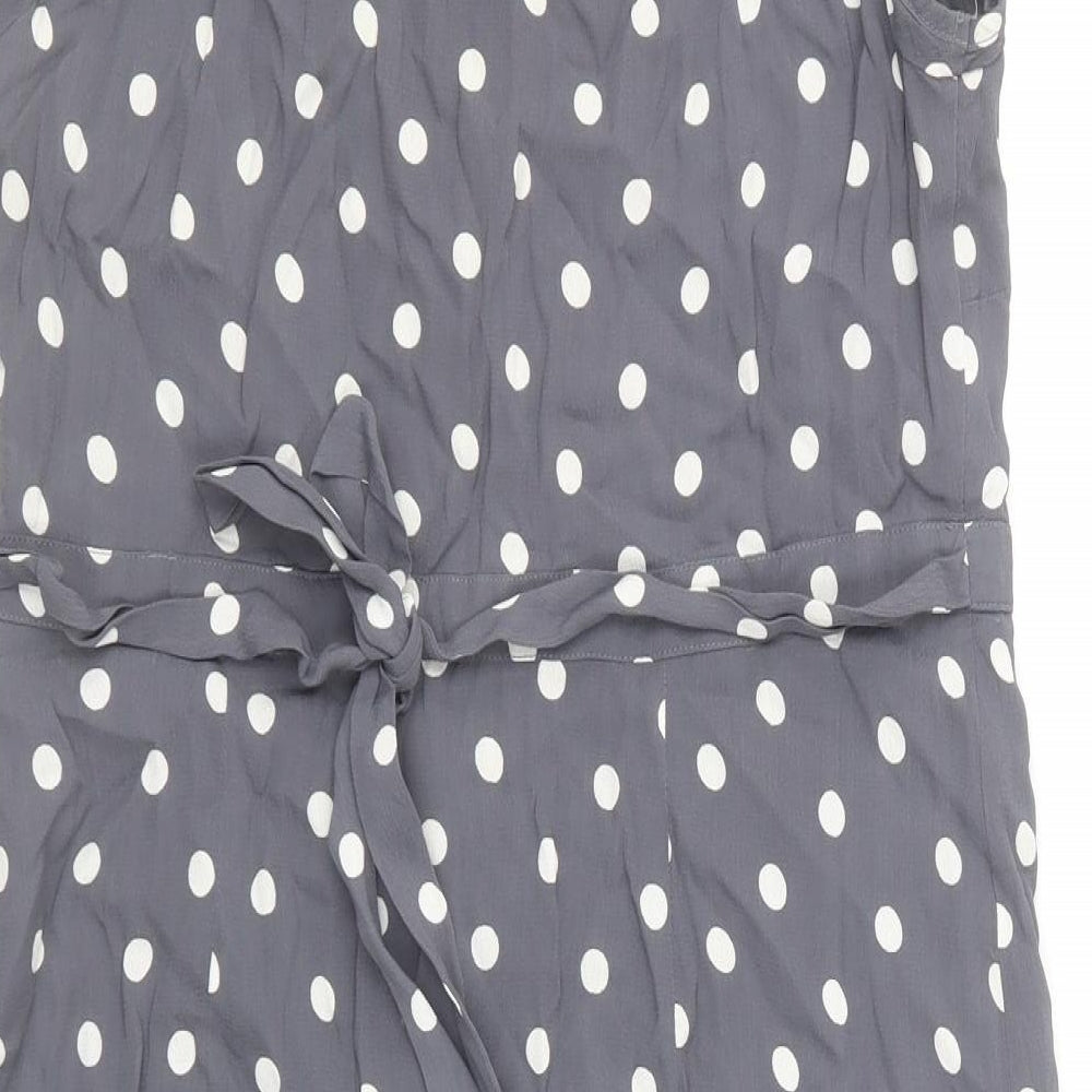 Monsoon Womens Blue Polka Dot Viscose A-Line Size 12 Round Neck Pullover