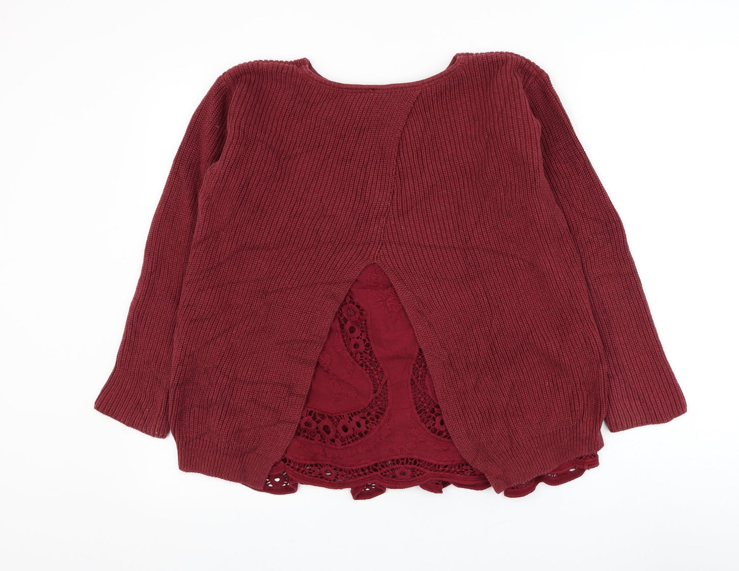 Womens UK Size 10 Wrap Red Pullover Jumper