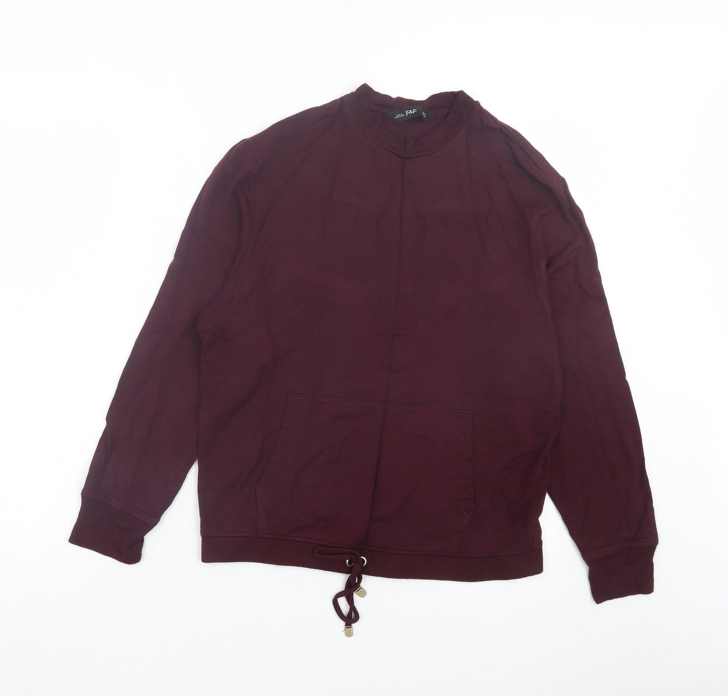 F&F Womens Purple Viscose Pullover Sweatshirt Size 8 Pullover - Burgandy
