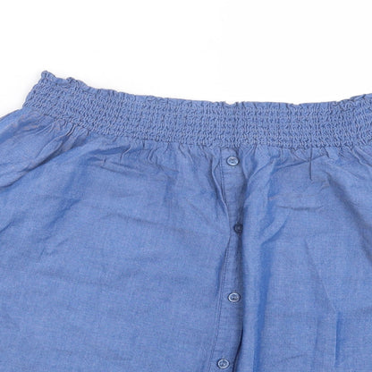 Miss Selfridge Womens Blue Lyocell Basic Blouse Size 12 Boat Neck