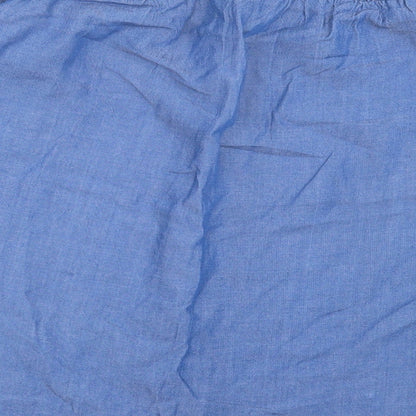 Miss Selfridge Womens Blue Lyocell Basic Blouse Size 12 Boat Neck