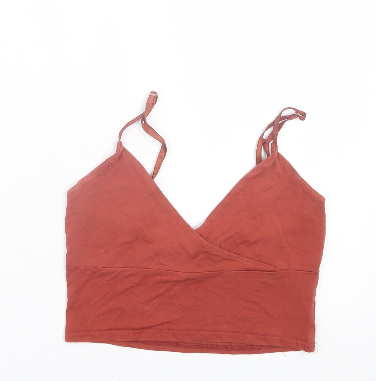 Womens UK Size 6 Missguided Orange Cropped Tank