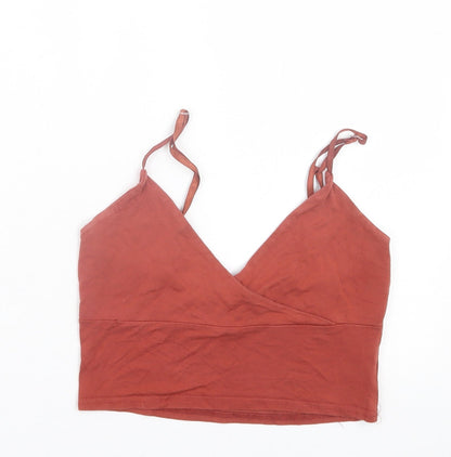 Womens UK Size 6 Missguided Orange Cropped Tank