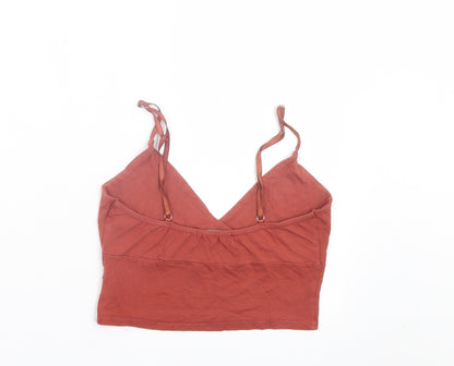 Womens UK Size 6 Missguided Orange Cropped Tank
