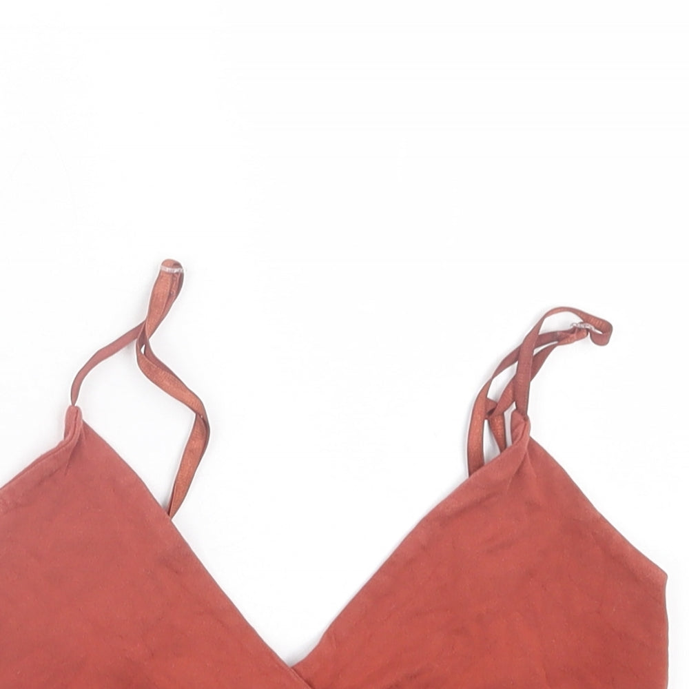 Womens UK Size 6 Missguided Orange Cropped Tank