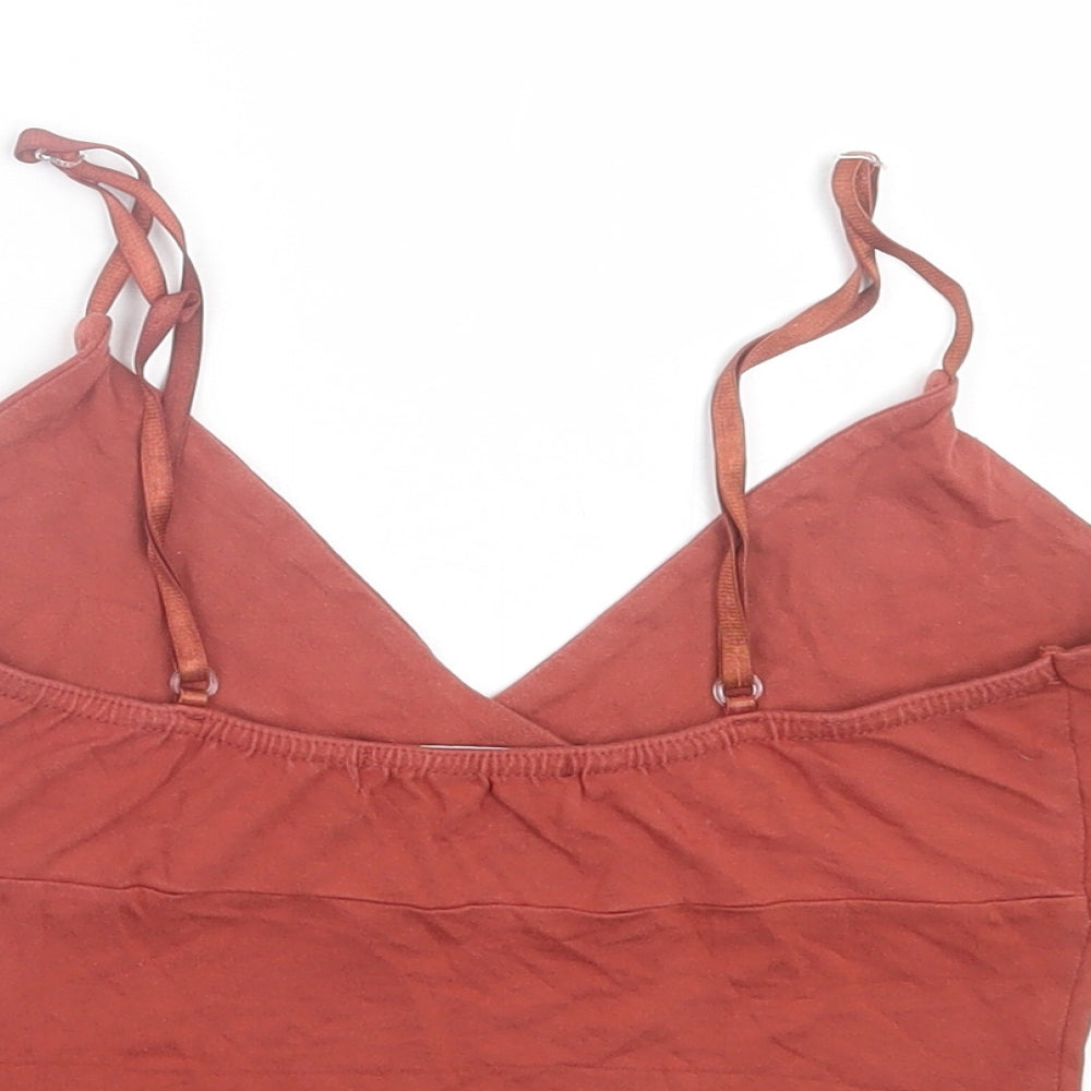 Womens UK Size 6 Missguided Orange Cropped Tank