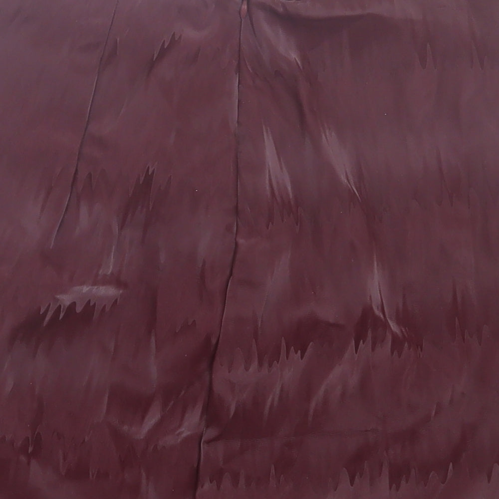 SheIn Womens Purple Geometric Polyester A-Line Skirt Size S Zip - Leather Look