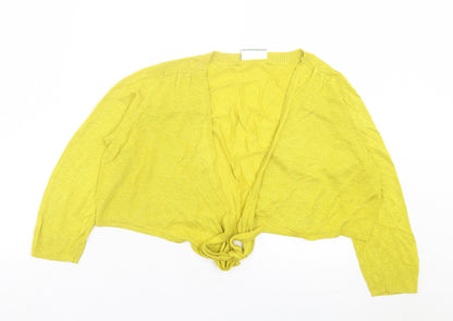 Womens UK Size M Wallis Yellow Cardigan Jumper